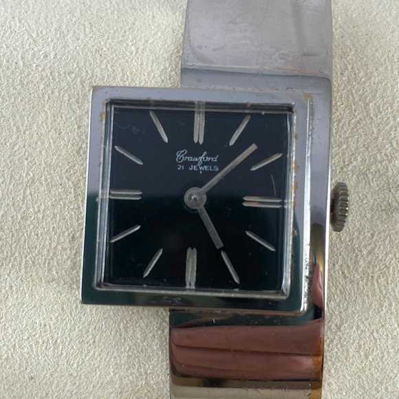 Vintage Women\'s Crawford 21 Jewels Asymmetrical Cuff Watch main image 6